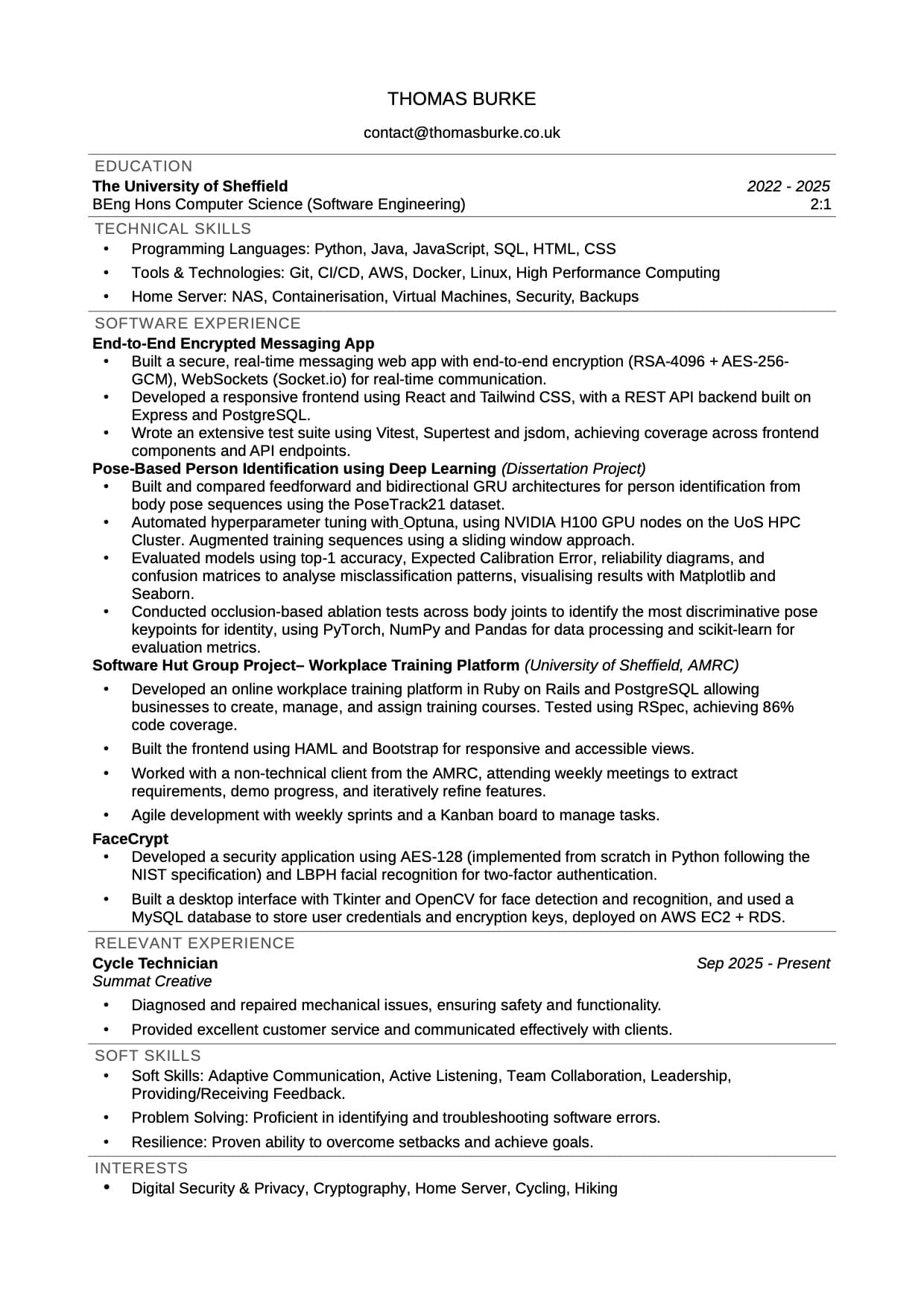 Curriculum Vitae — Thomas Burke